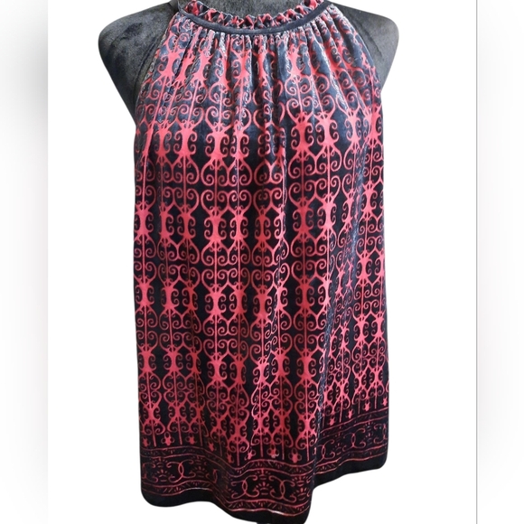 NWT Max STUDIO Red and Black Jacqueart VelvetHalter Top MED - Picture 12 of 13